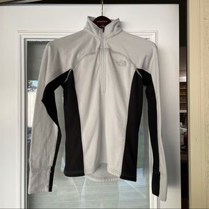 North face black and grey quarter zip